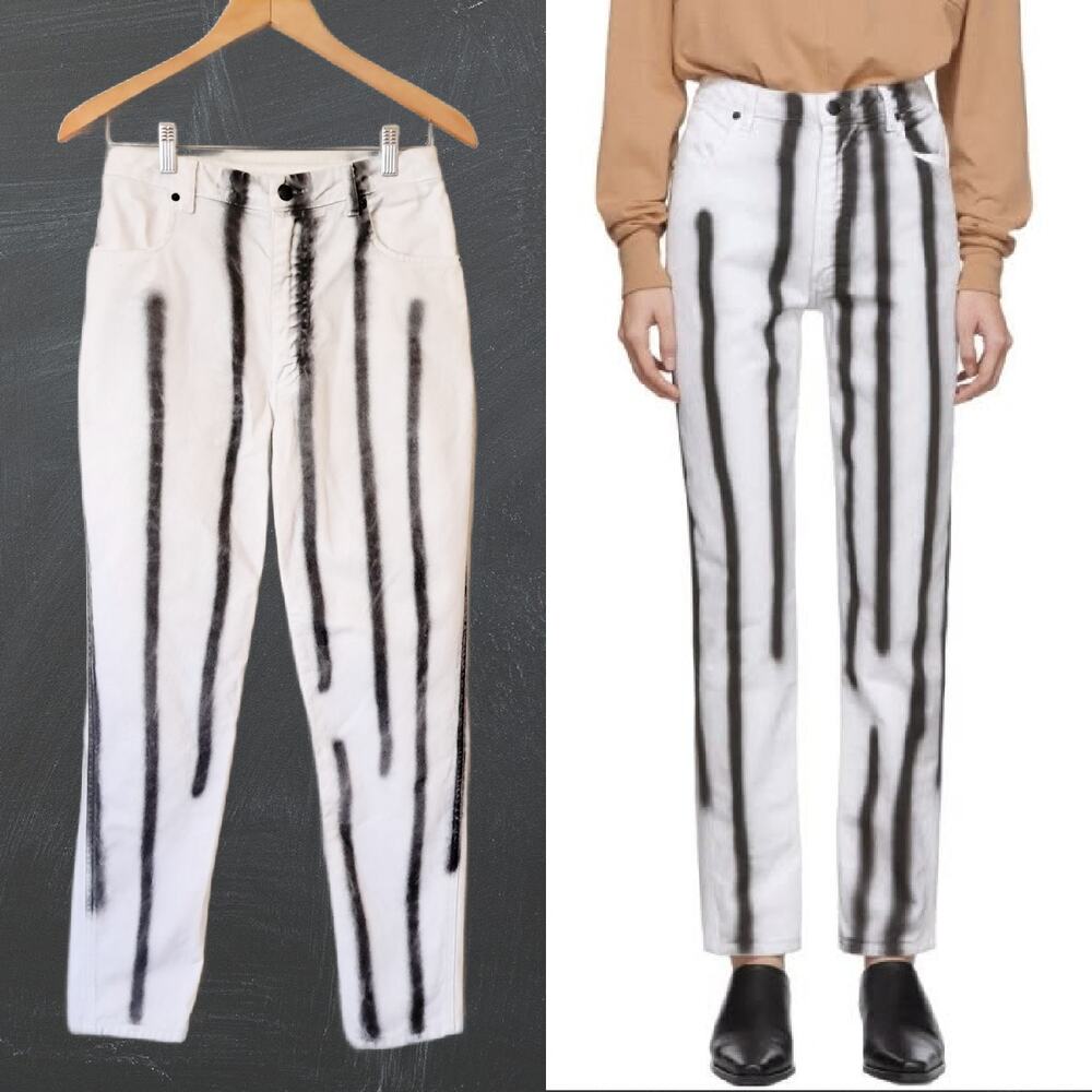Eckhaus Latta High Rise Jeans in Black and White